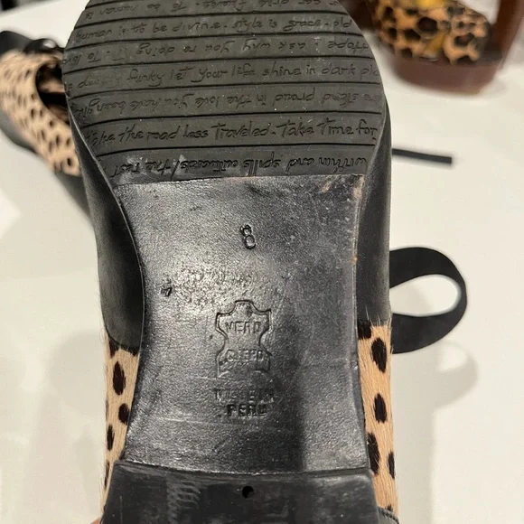 John Fluevog Black and Spotted Women's Flats - Picture 3 of 3